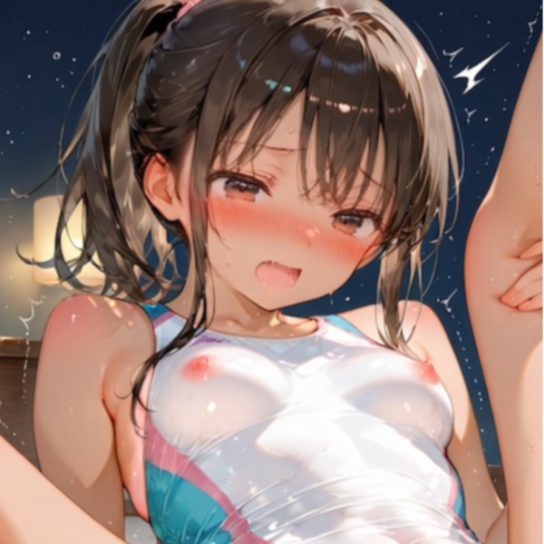 白競泳水着小麦娘好き