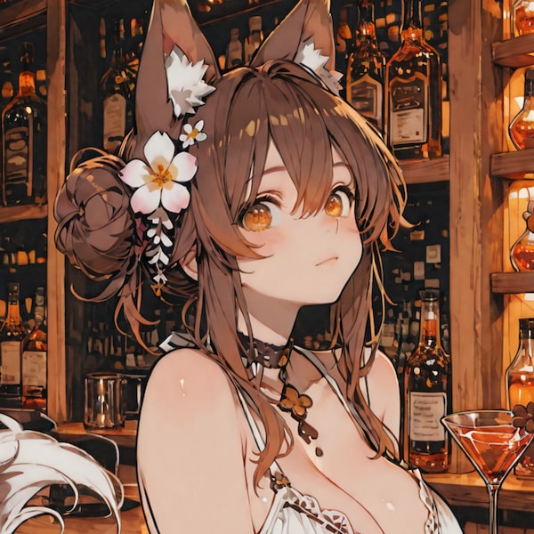 美女とバーカウンター