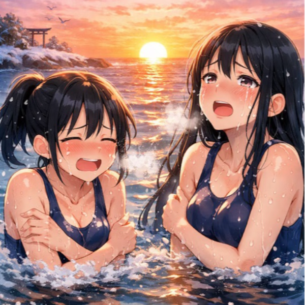 スク水寒中水泳