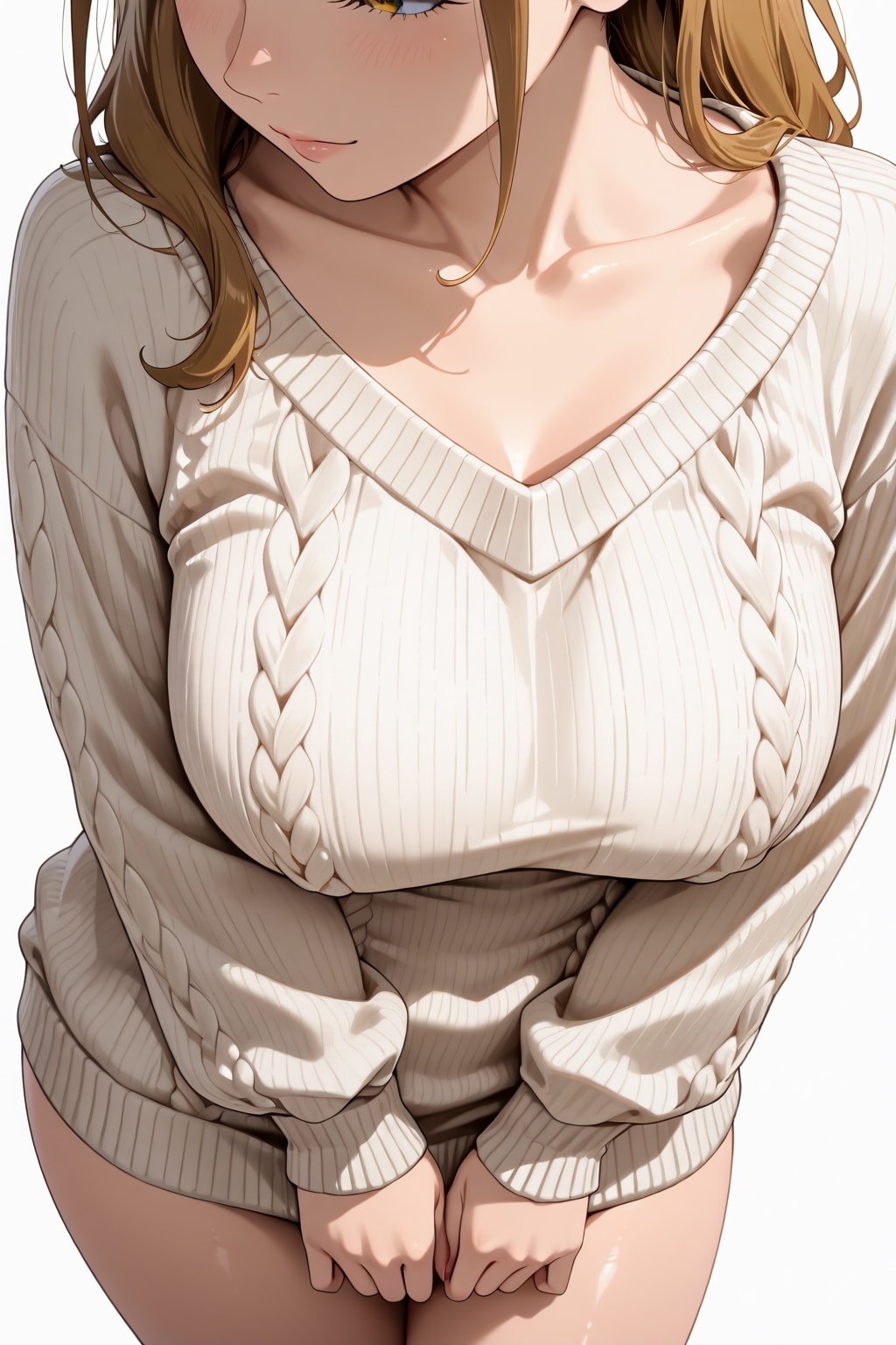 人妻ちゃんニットで 2枚目
