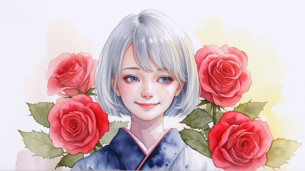 水彩女性1 1枚目