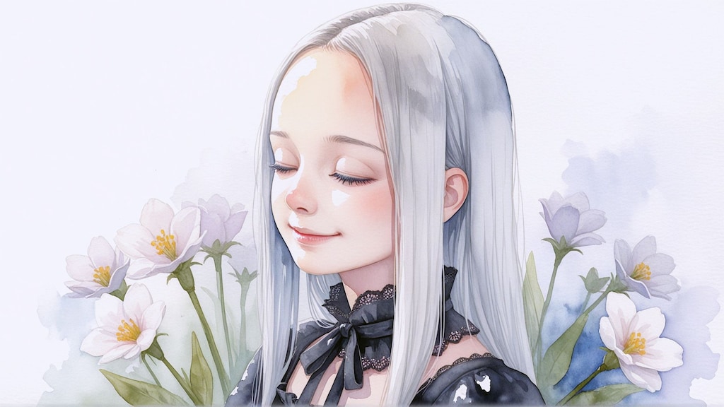 水彩女性1 2枚目