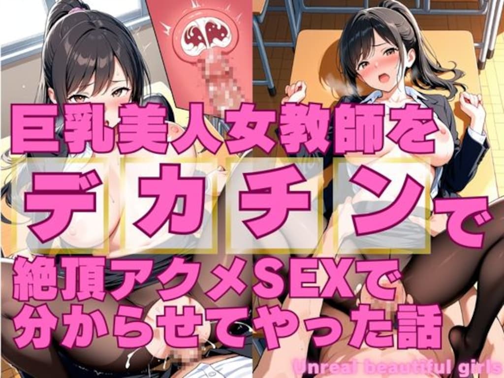 巨乳美人女教師をデカチンで絶頂アクメSEXで分からせてやった話 1枚目