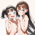 ツインテちゃんとロングちゃん 1枚目