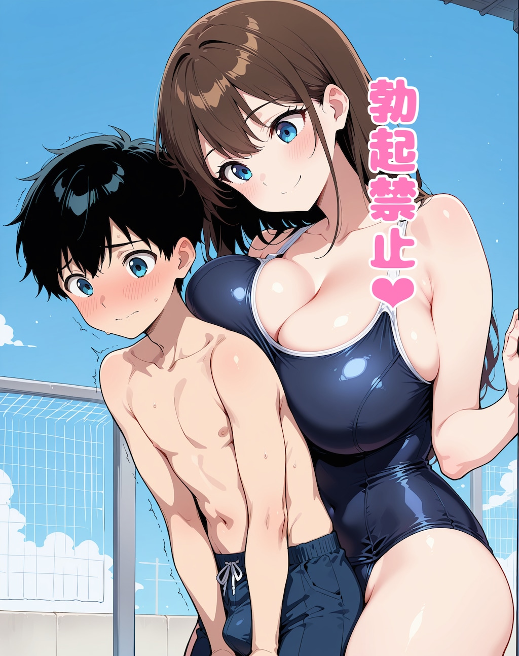 水泳の授業中にクラスの女子におちんちんを集中攻撃されて気持ちよ〜く単位剥奪されてしまうお話❤︎ 4枚目