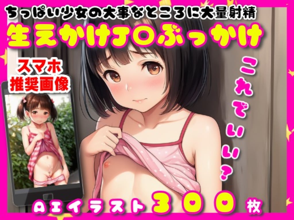 ちっぱい少女の大事なところに大量射精【生えかけJ〇ぶっかけ】【300枚】 1枚目