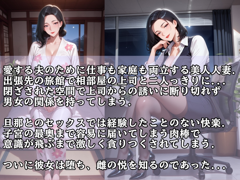職場で話題の美人巨乳人妻がキモおじ上司のデカチンでNTRされてチン媚び女に堕ちる話 2枚目