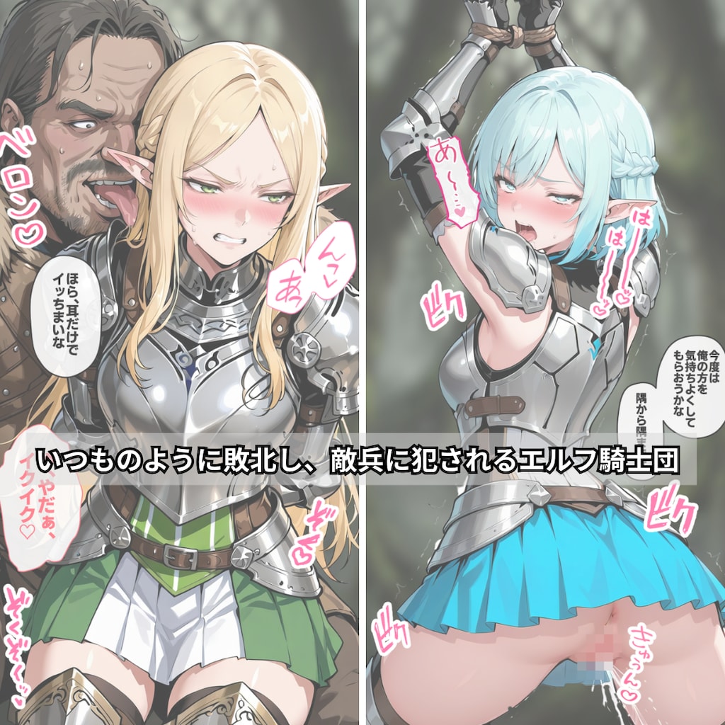敵兵に犯されるエルフ騎士団と王国の美女たち 2枚目