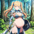 【51枚】ビキニアーマー妊婦（アニメ風） 1枚目