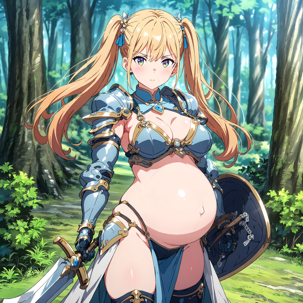 【51枚】ビキニアーマー妊婦（アニメ風） 1枚目