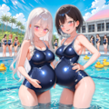 【71枚】スク水少女（孕） 4枚目