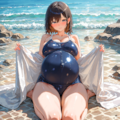 【71枚】スク水少女（孕） 2枚目
