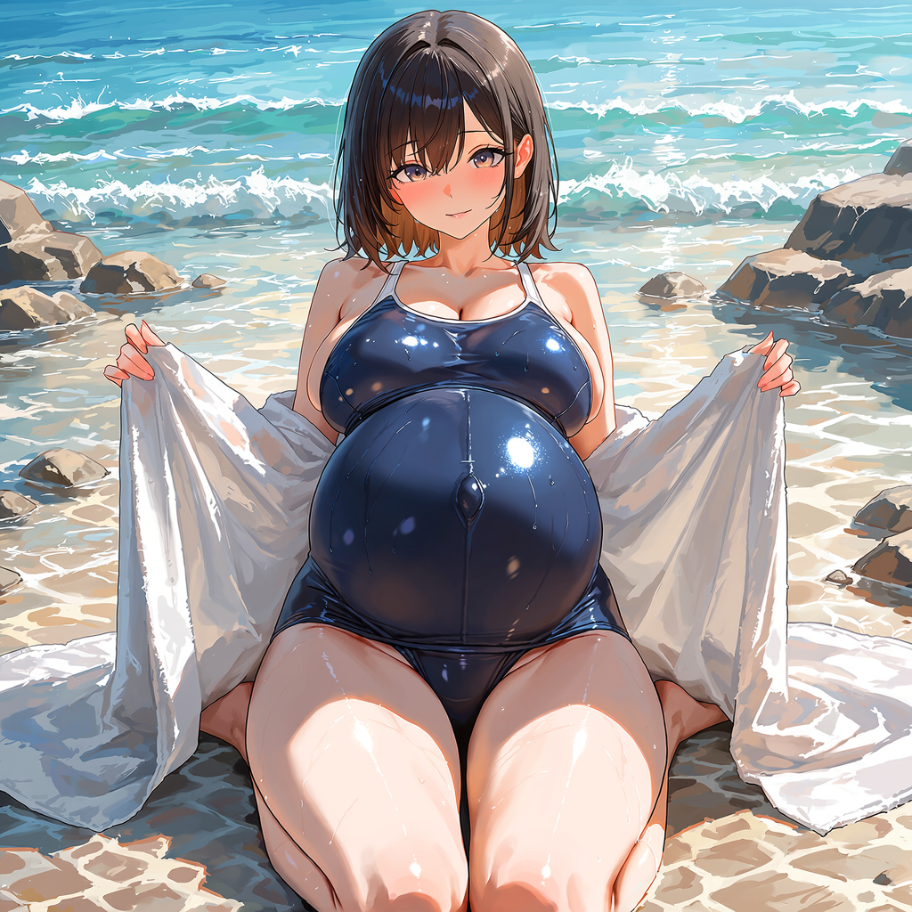 【71枚】スク水少女（孕） 2枚目
