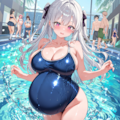 【71枚】スク水少女（孕） 1枚目