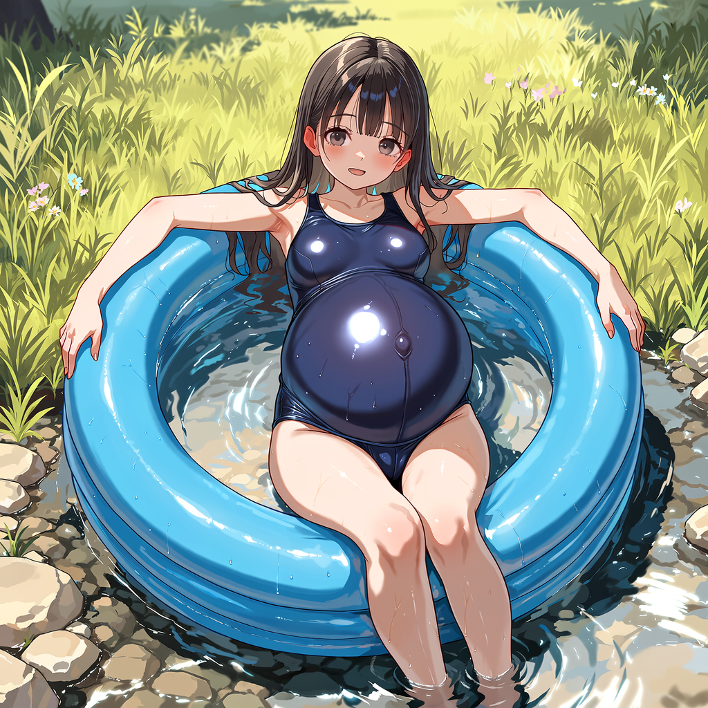 【71枚】スク水少女（孕） 3枚目