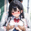黒髪女子にパンツを見せてもらった+イタズラ 2枚目
