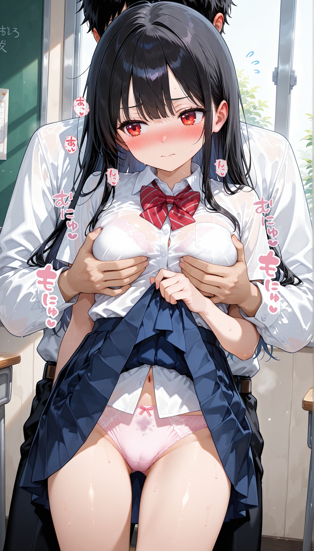 黒髪女子にパンツを見せてもらった+イタズラ 2枚目