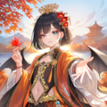 オレンジのボブカットの中華ファンタジーの男の娘 2枚目