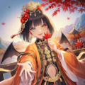 オレンジのボブカットの中華ファンタジーの男の娘 1枚目