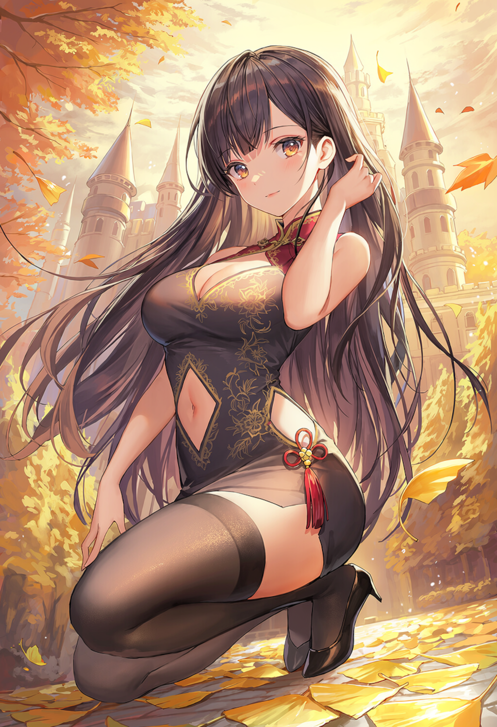 チャイナドレスの美女 6枚目