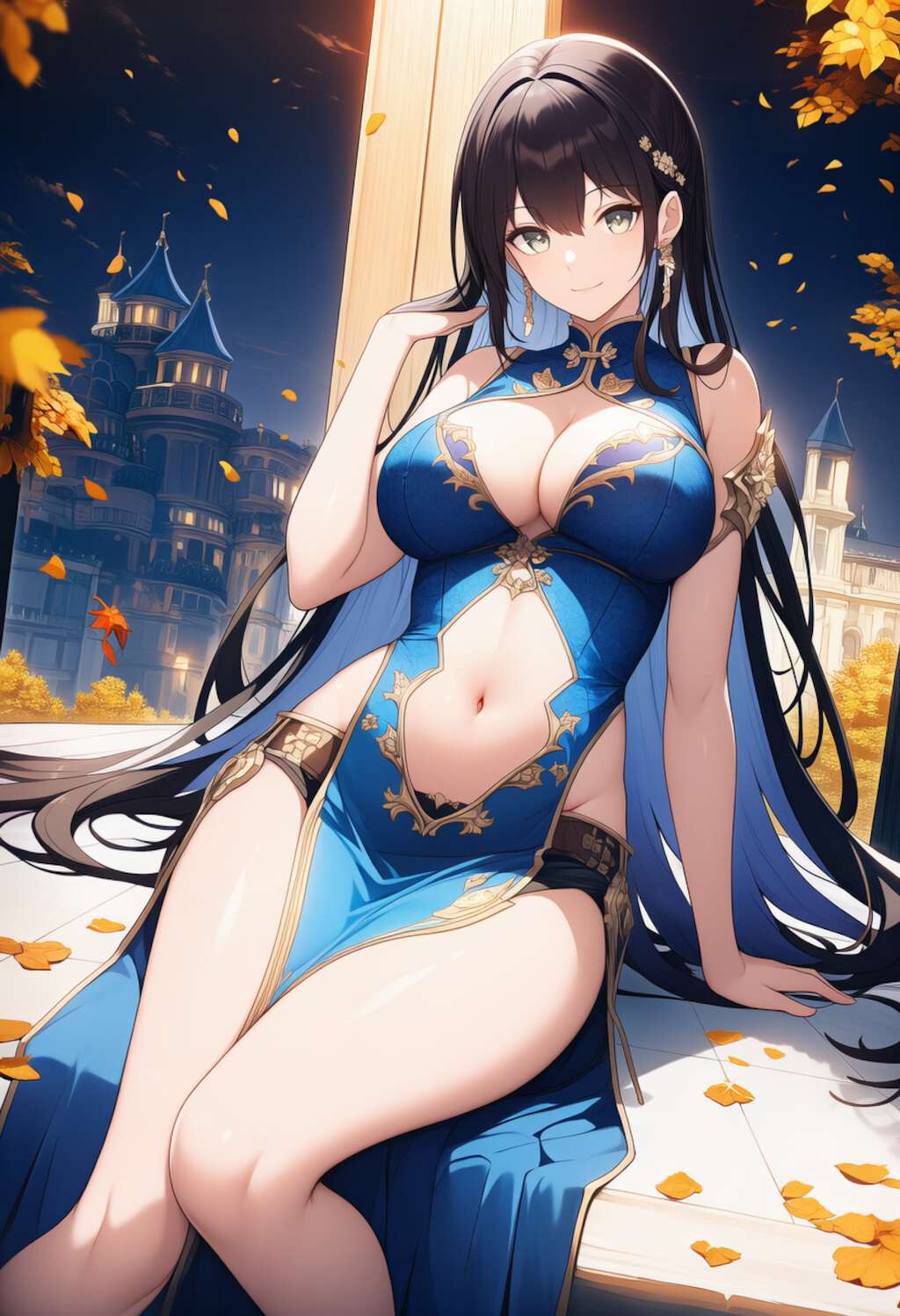 チャイナドレスの美女 2枚目