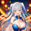 銀髪のチャイナドレスの美少女 1枚目