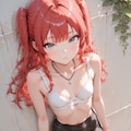 朱音 - 白い壁 - ヌードイラスト集 5枚目
