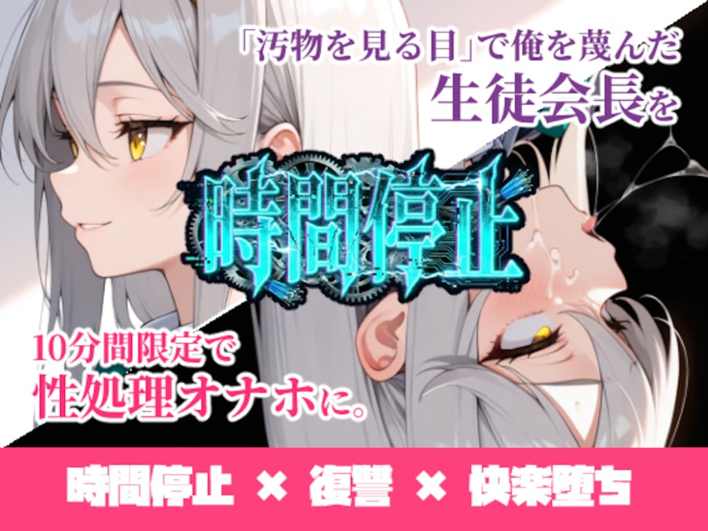 時間停止「汚物を見る目」で俺を蔑んだ生徒会長を10分間限定で性処理オナホに。 1枚目