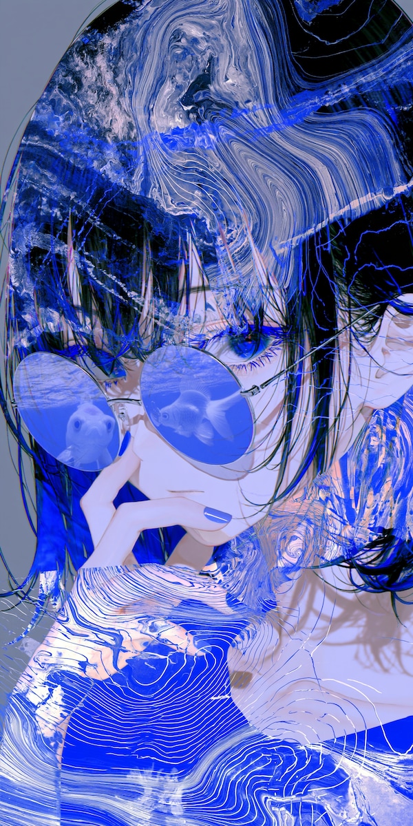 青に沈む水槽