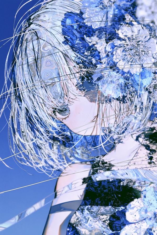 青に沈む花