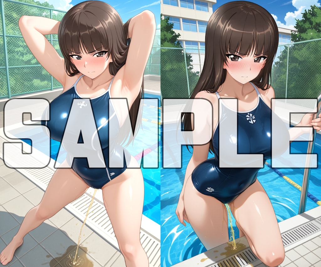 おしっこお漏らしチャレンジ【西〇しほ 水着編】 3枚目