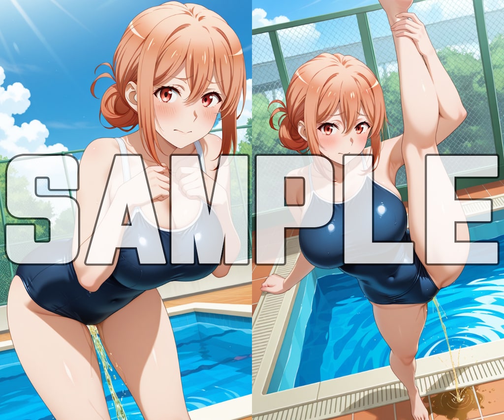 おしっこお漏らしチャレンジ【ガ〇ママ 水着編】 3枚目