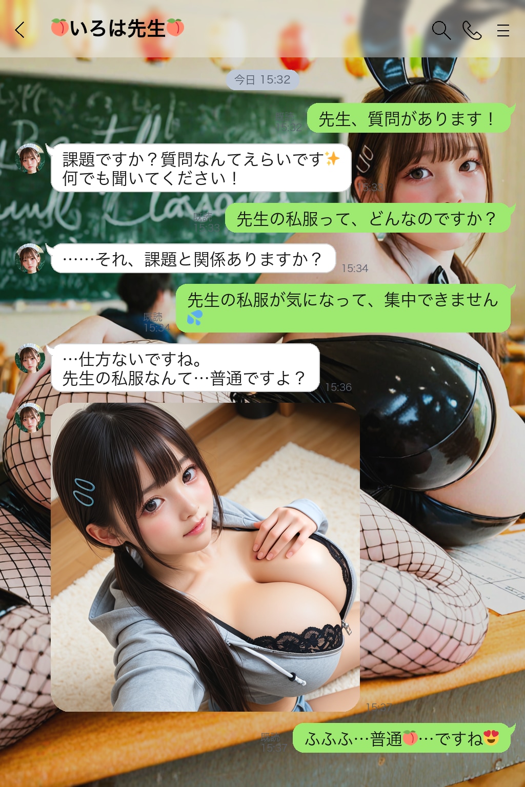 251212P【11枚】ゆるゆるパーカーにデニムショーパンのいろは先生