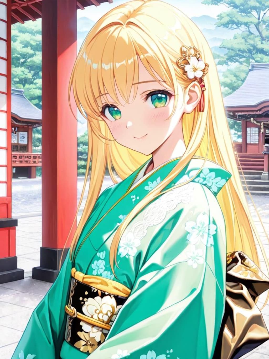 晴れ着 金髪フラッチェメイド