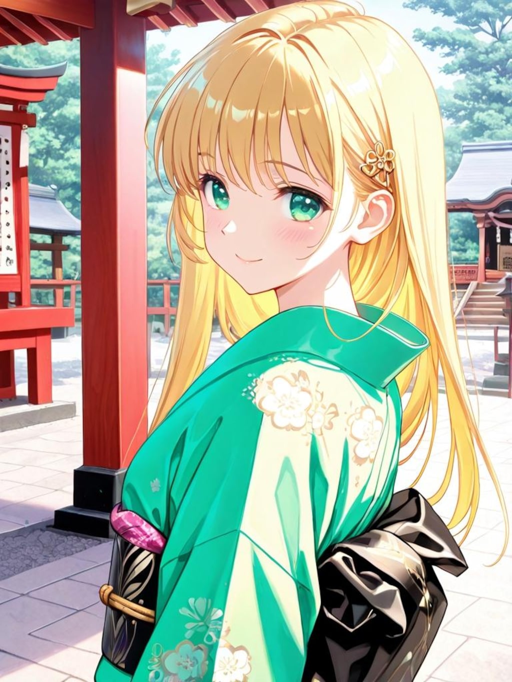 晴れ着 金髪フラッチェメイド