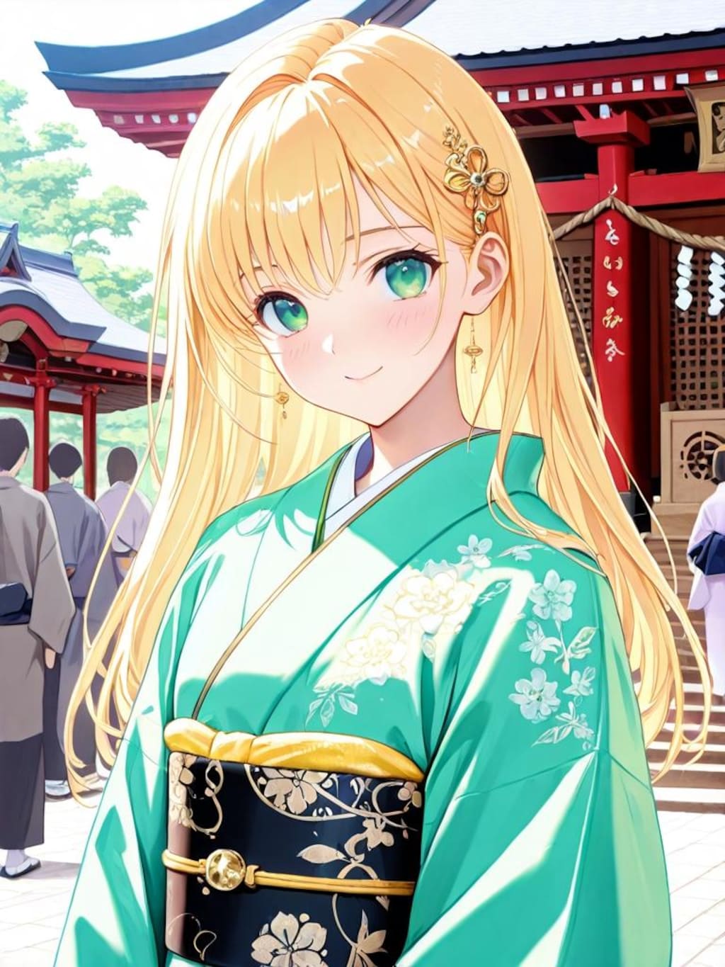 晴れ着 金髪フラッチェメイド