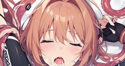 触手からぶっかけられちゃう娘達