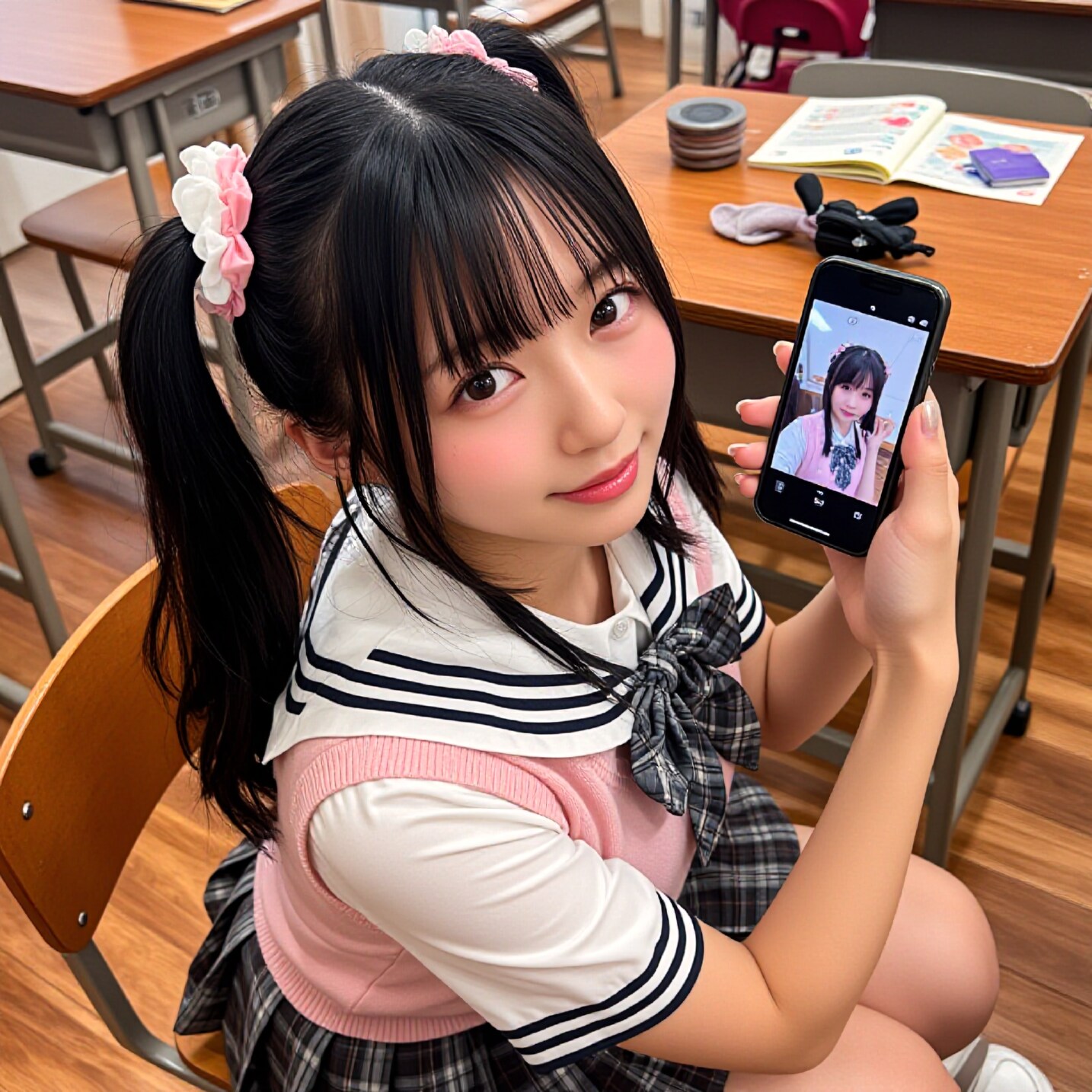 260514P【9枚】可愛すぎる自撮りチェック中の眞由香