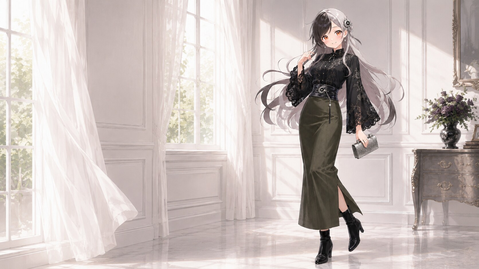 薄暮の月蝕夫人コーデ