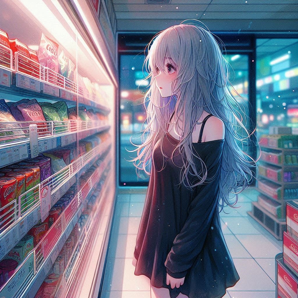 深夜のコンビニで