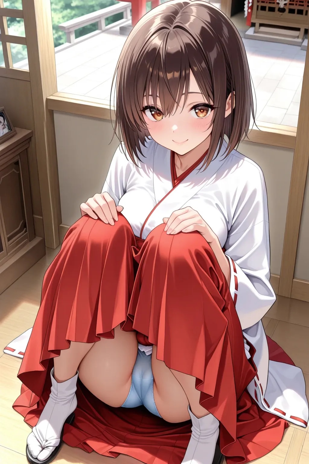 13枚:休憩所の巫女パンチラ