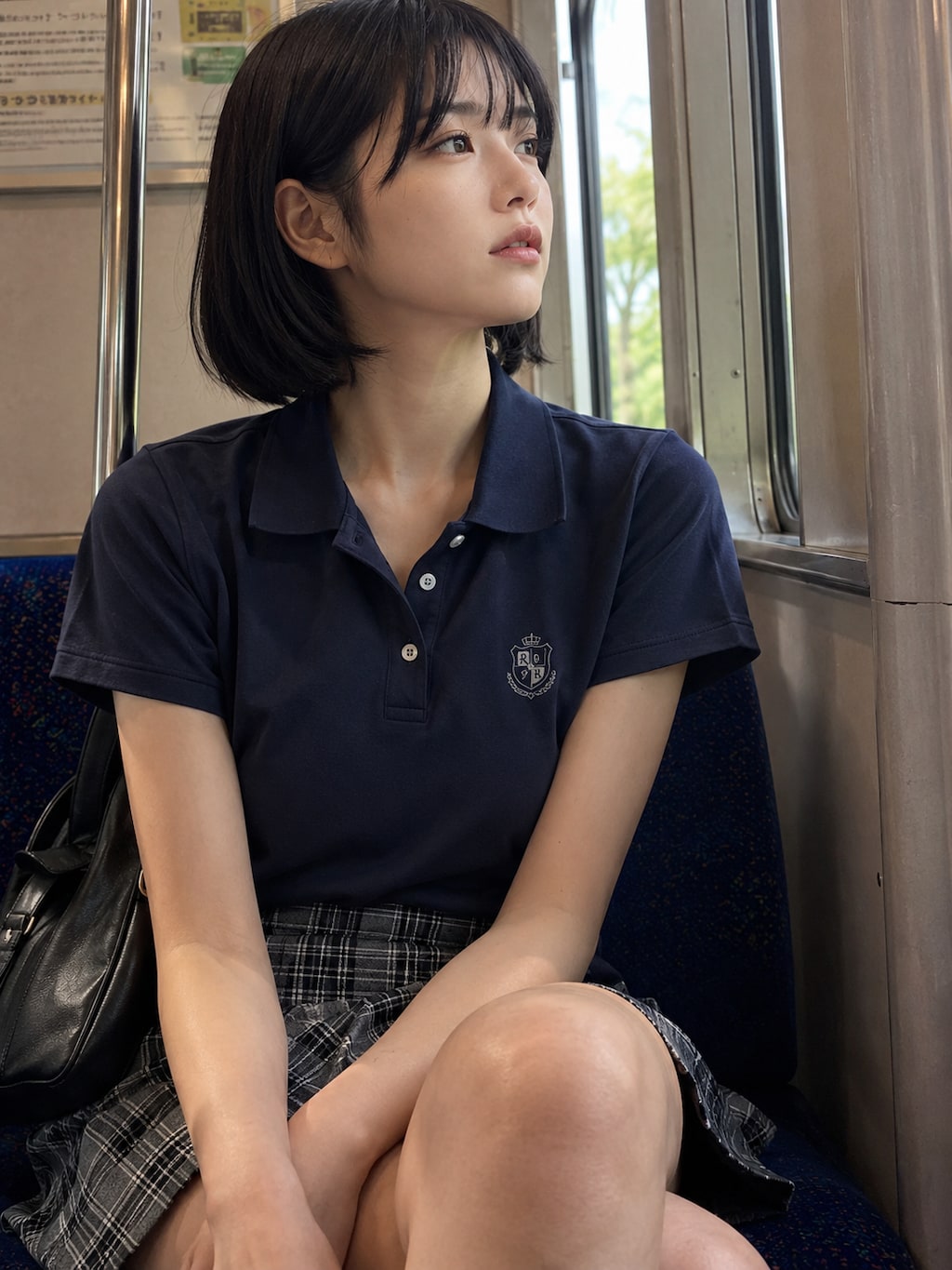 【22枚】電車で見かける美少女の太ももと乳