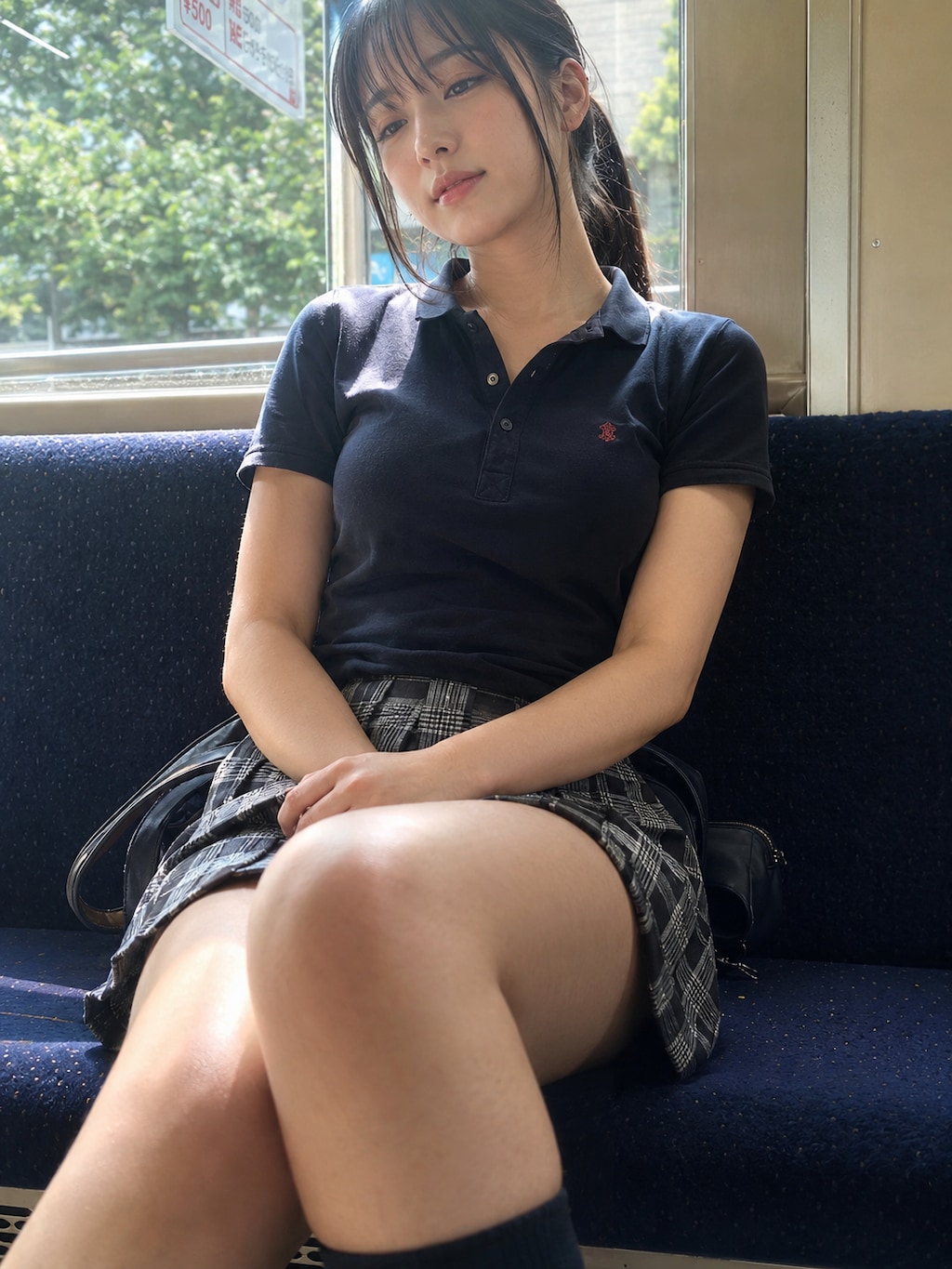【22枚】電車で見かける美少女の太ももと乳