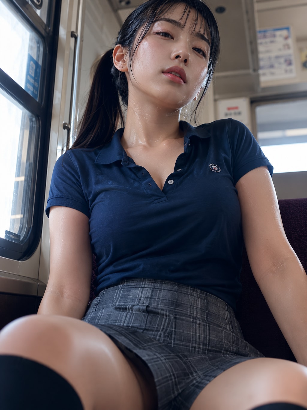【22枚】電車で見かける美少女の太ももと乳