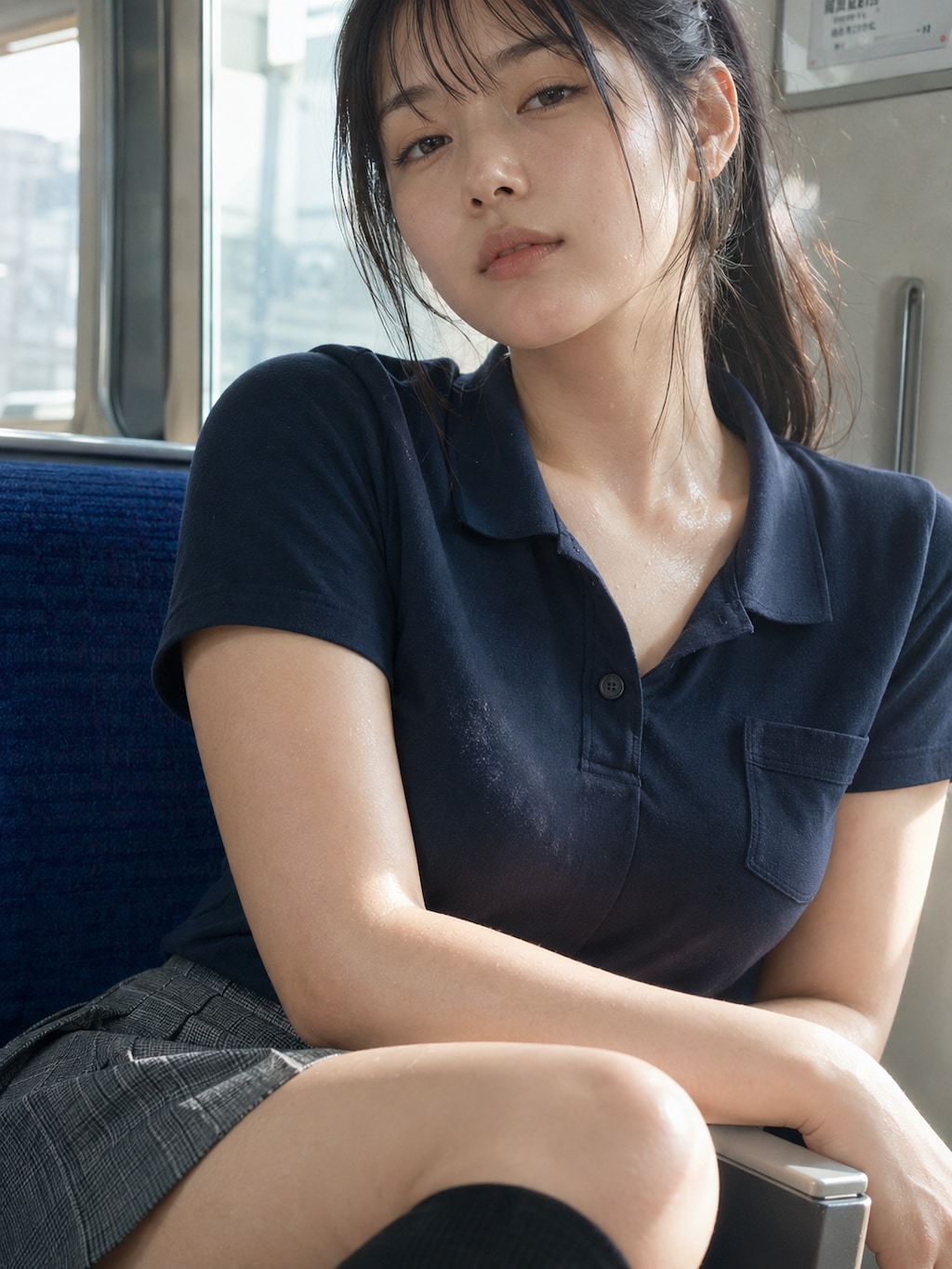 【22枚】電車で見かける美少女の太ももと乳