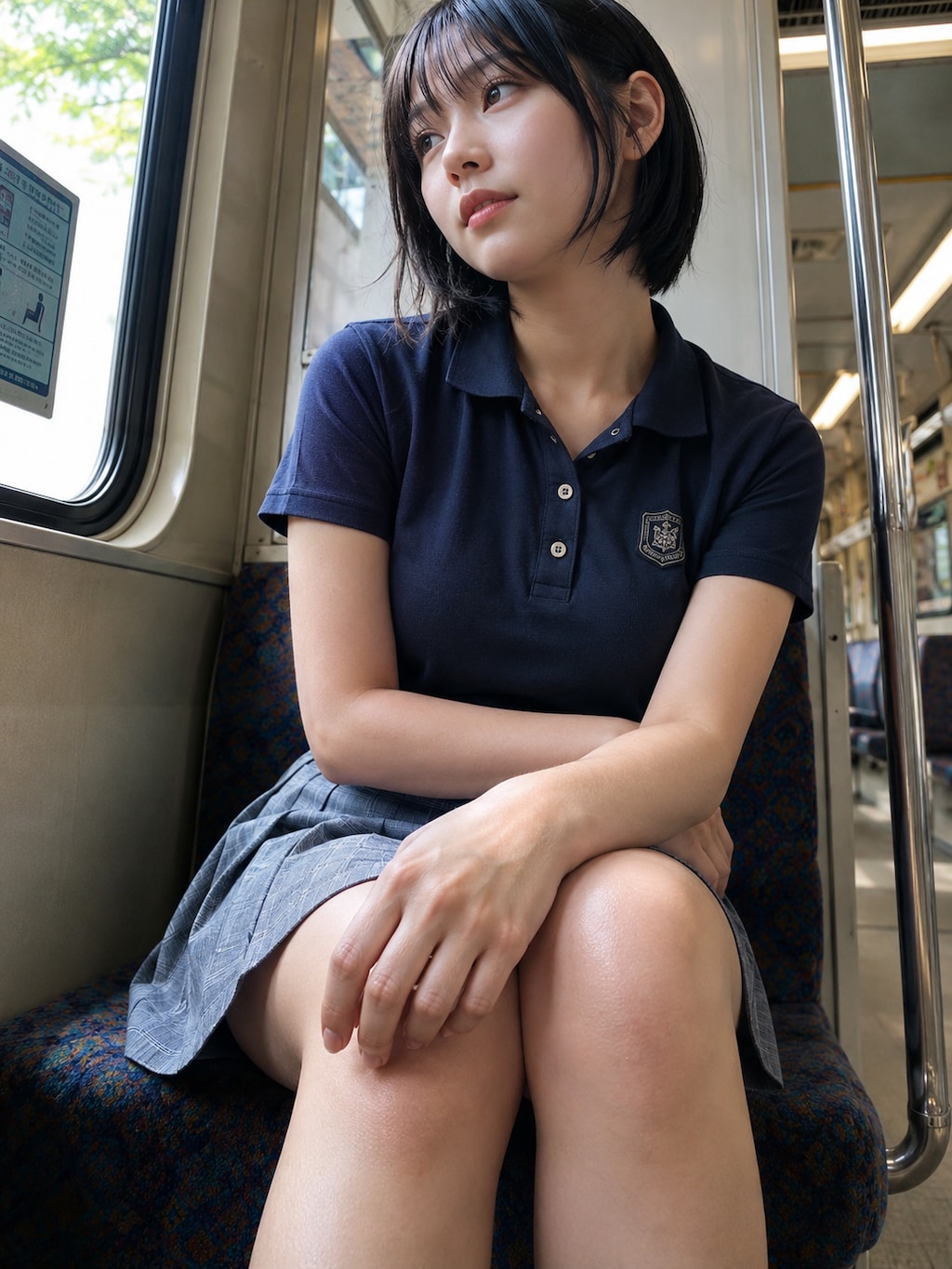 【22枚】電車で見かける美少女の太ももと乳