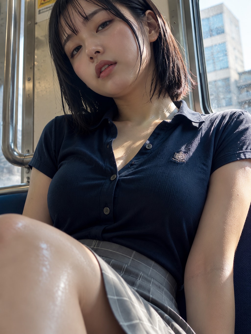 【22枚】電車で見かける美少女の太ももと乳