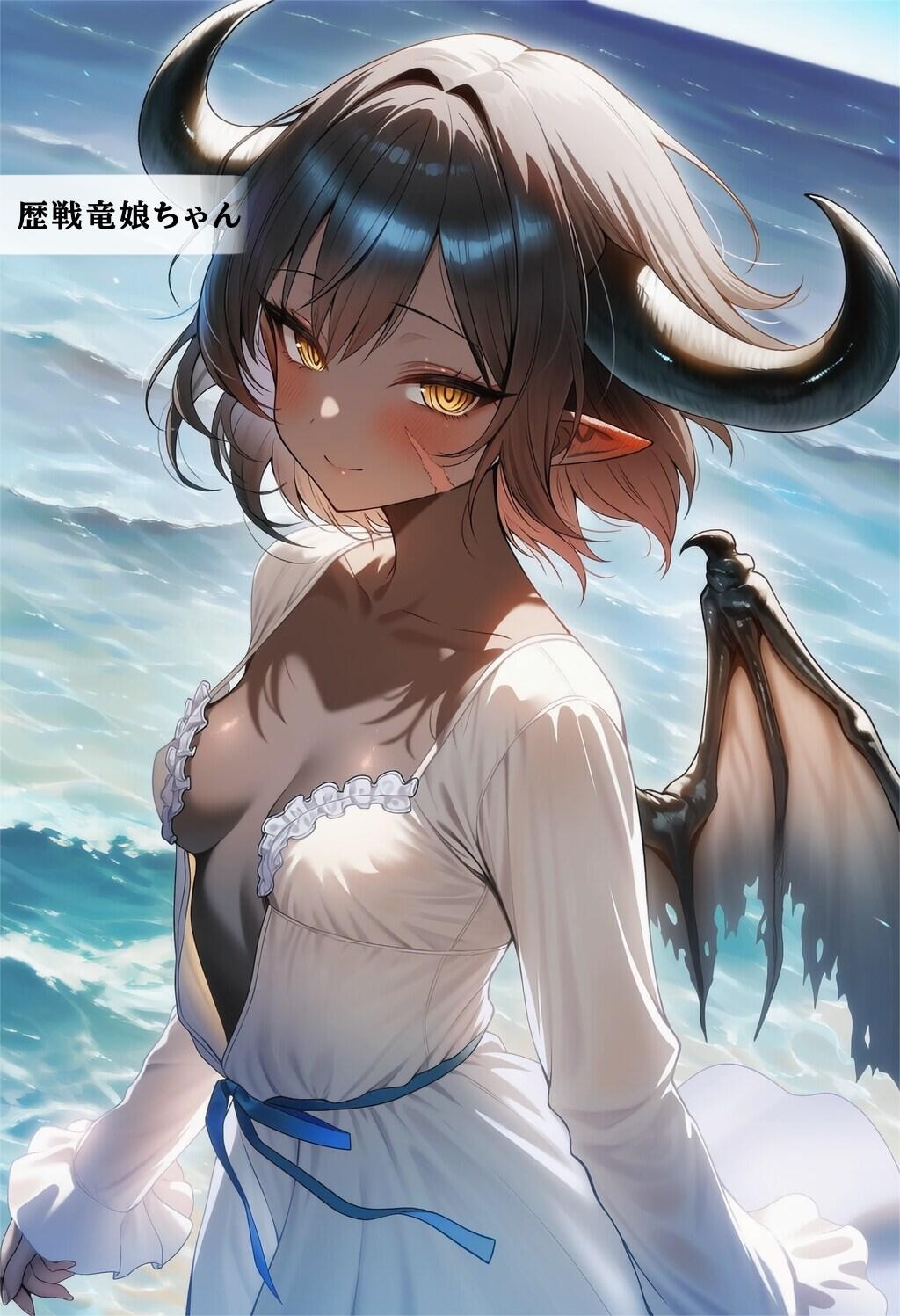 【8枚】異種族美少女図録1 ― 砂浜デート中の人外娘たち