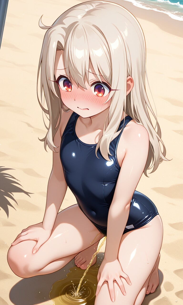 蔵出しおしっこお漏らしチャレンジ【イ〇ヤ】（スクール水着）その1