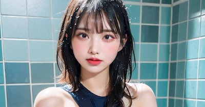 スク水でポロリ 拡大版
